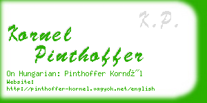 kornel pinthoffer business card